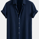 Camisa de botão de waffle