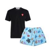 KIT Verão ! Camiseta "Family Hearts" CDG + Shorts "Sea in Blue" Vilebrequin