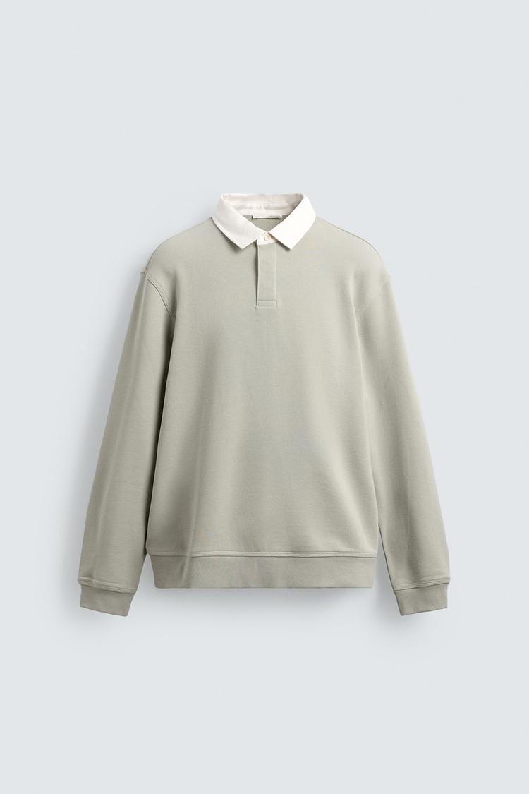 Moletom Polo Gola em Contraste