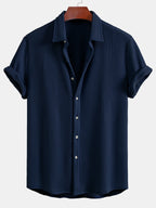Camisa de botão de waffle