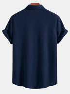 Camisa de botão de waffle