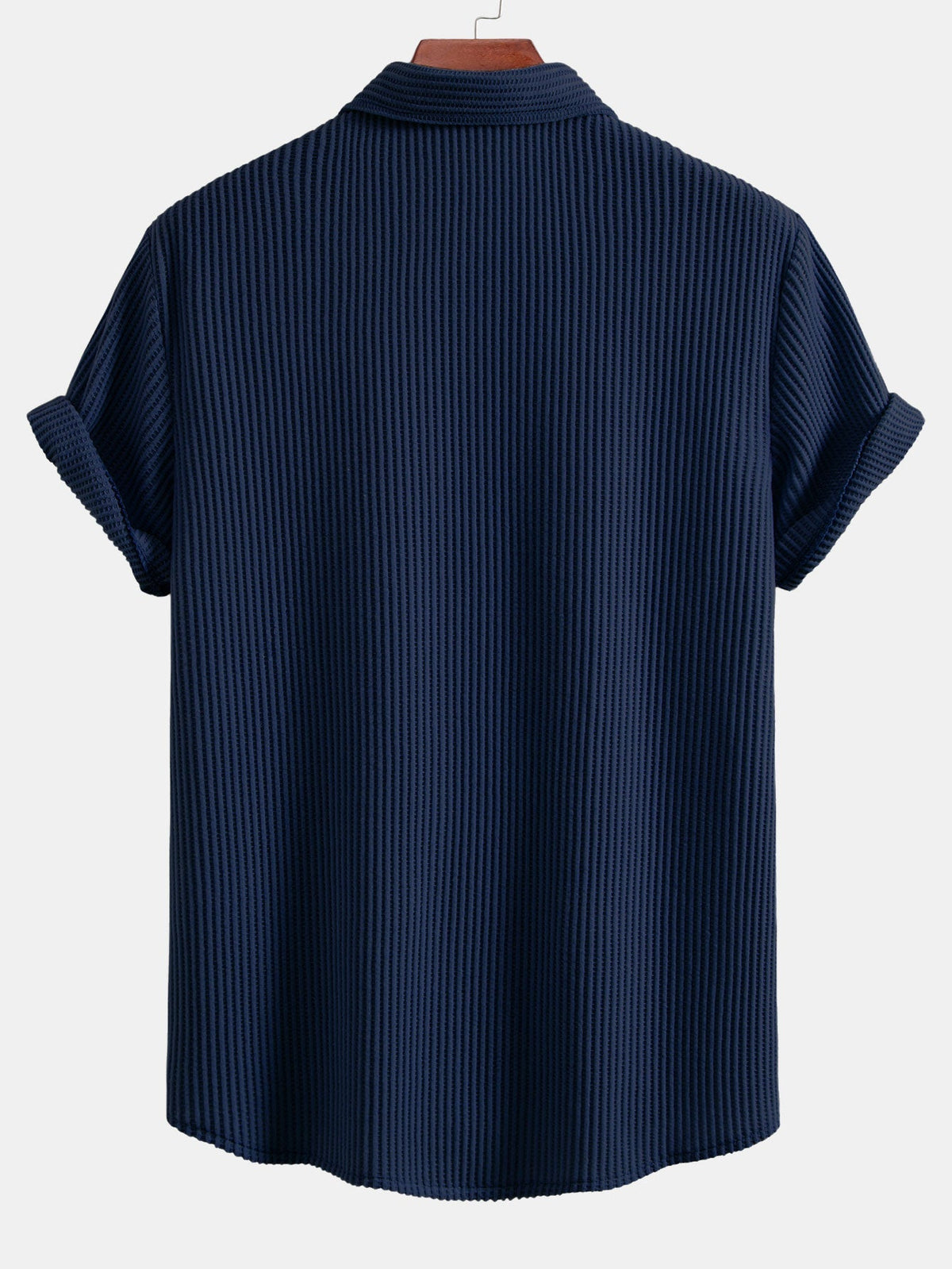Camisa de botão de waffle