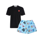 KIT Verão ! Camiseta "Family Hearts" CDG + Shorts "Sea in Blue" Vilebrequin