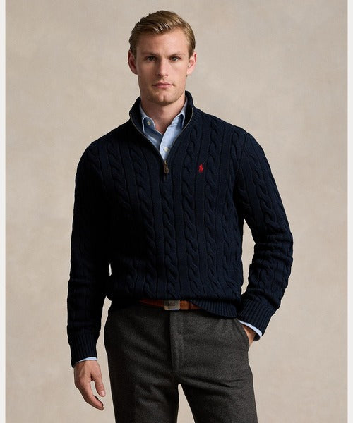 Suéter Polo Tricot Meio Ziper