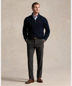 Suéter Polo Tricot Meio Ziper