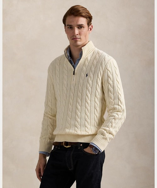 Suéter Polo Tricot Meio Ziper