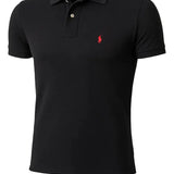Camisa Polo Bordado Preta