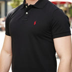 Camisa Polo Bordado Preta