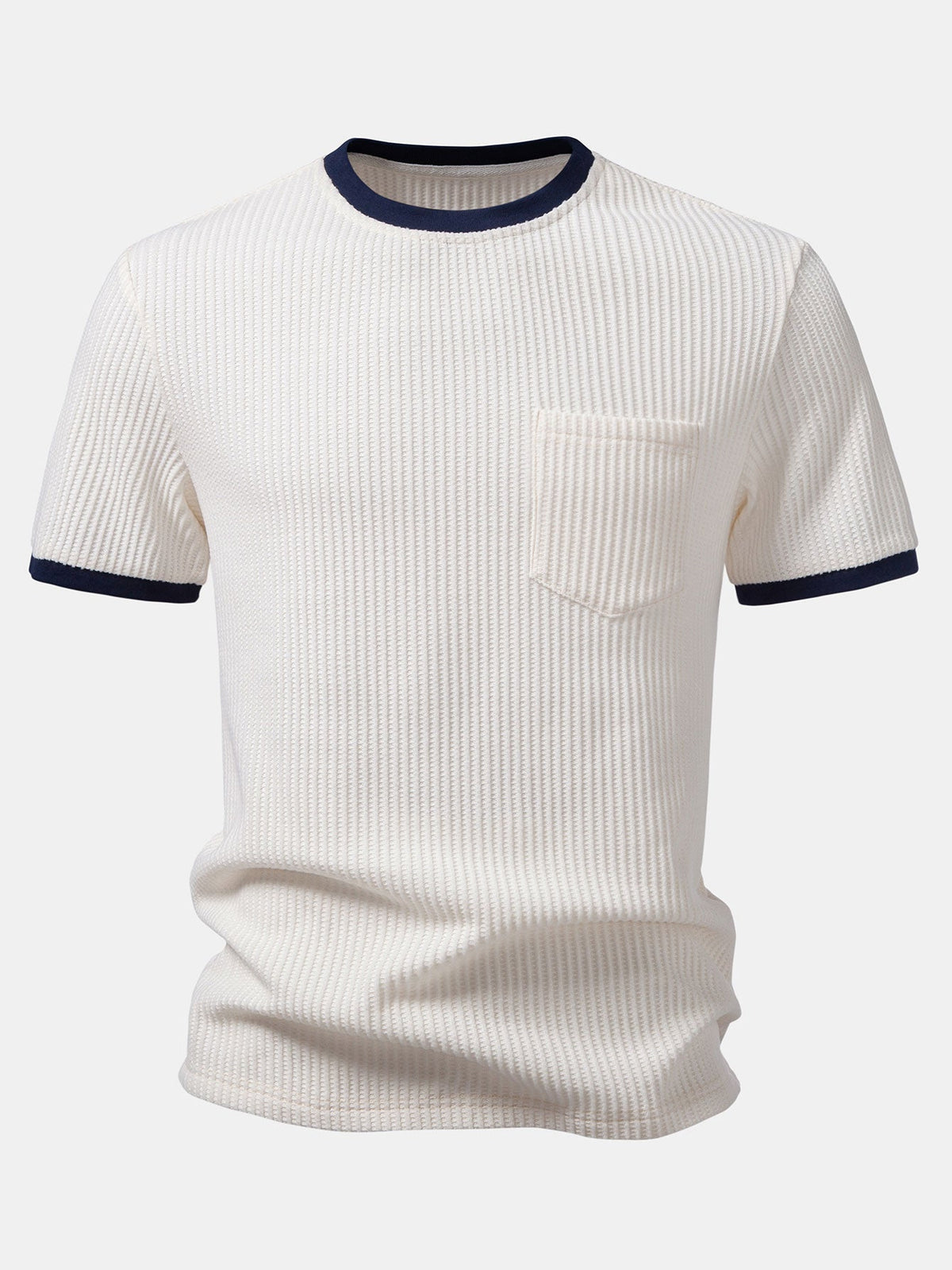 Camiseta Waffle Contrast com Bolso