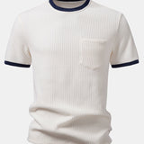 Camiseta Waffle Contrast com Bolso