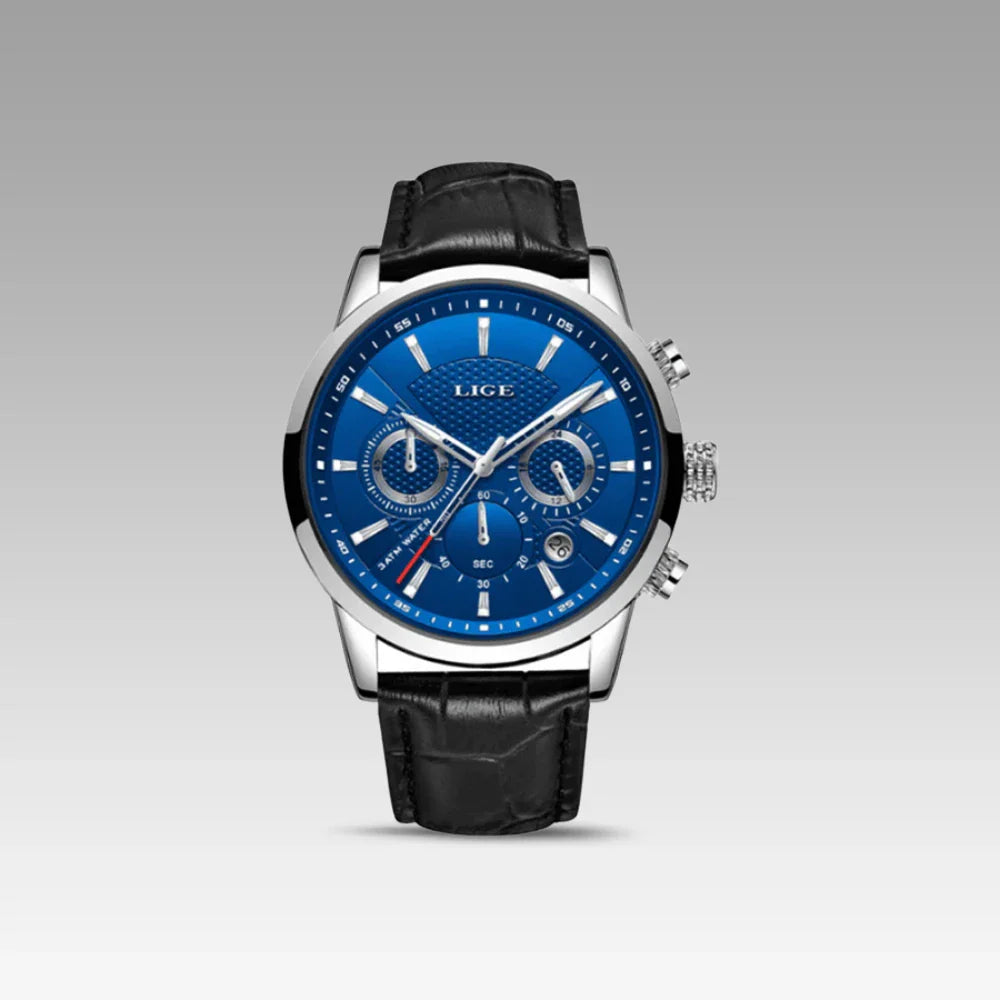 Relógio de Couro Ferren Azul