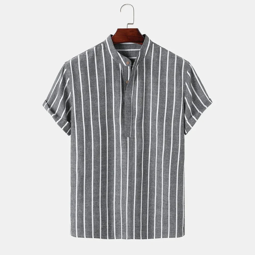 Camisa Listrada Mandarim
