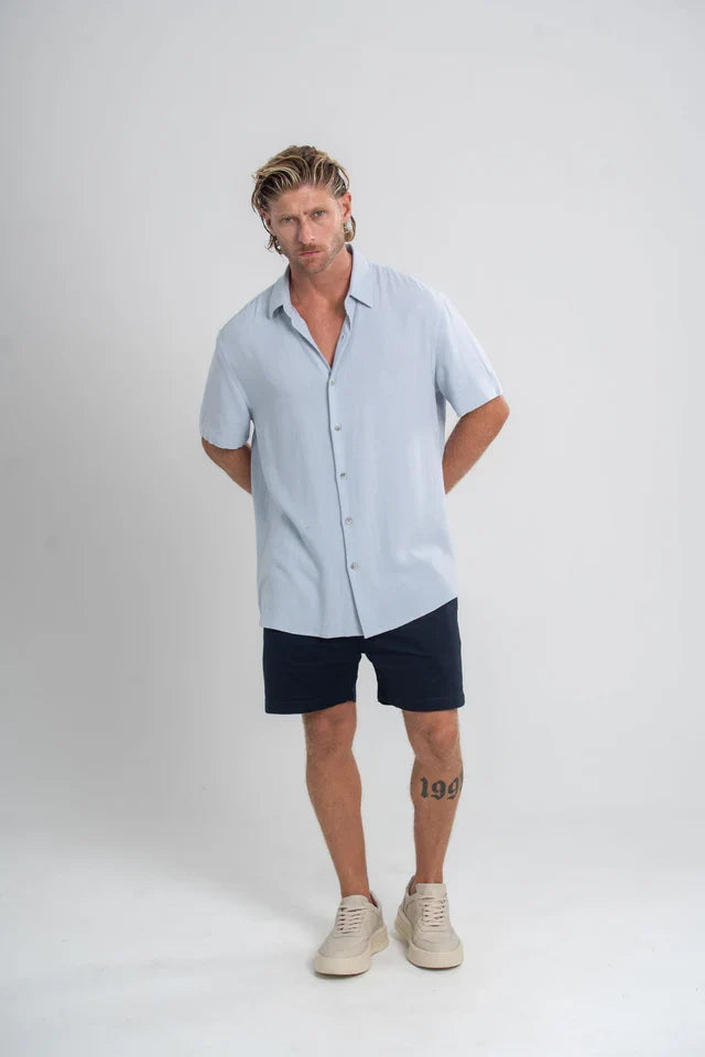 Short Urban Sarja Com Elastano Azul Escuro