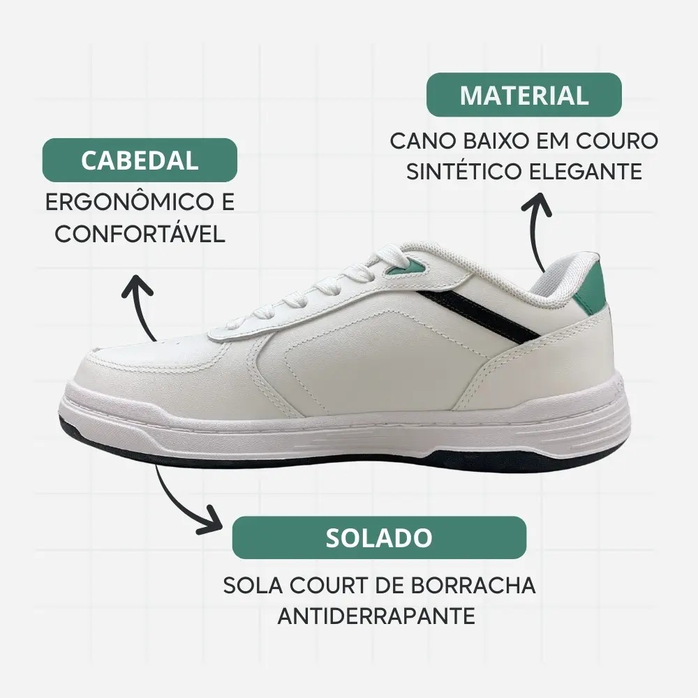 Kit Tênis Casual Court Ck E Meia