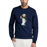 Suéter Polo Azul com estampa