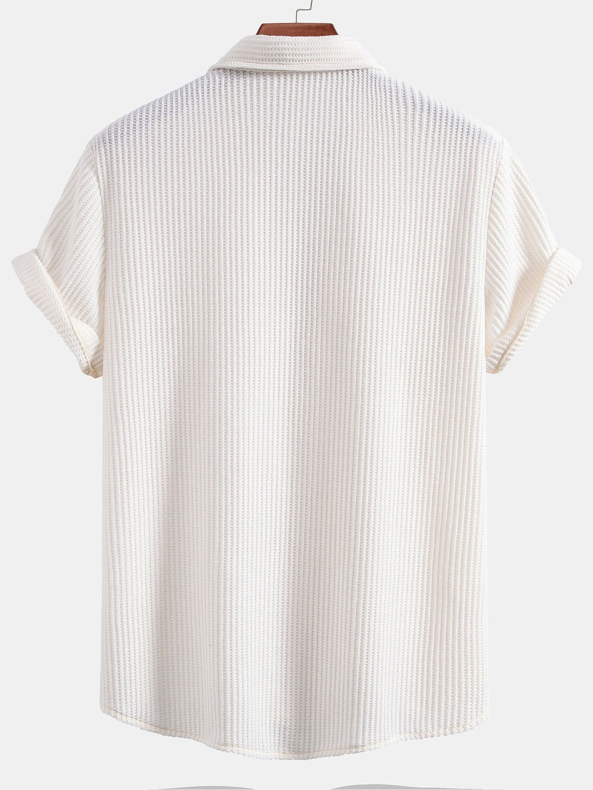 Camisa de botão de waffle